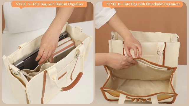 Amazon.com | FIORETTO Canvas Tote Bag Purse for Women with Zipper