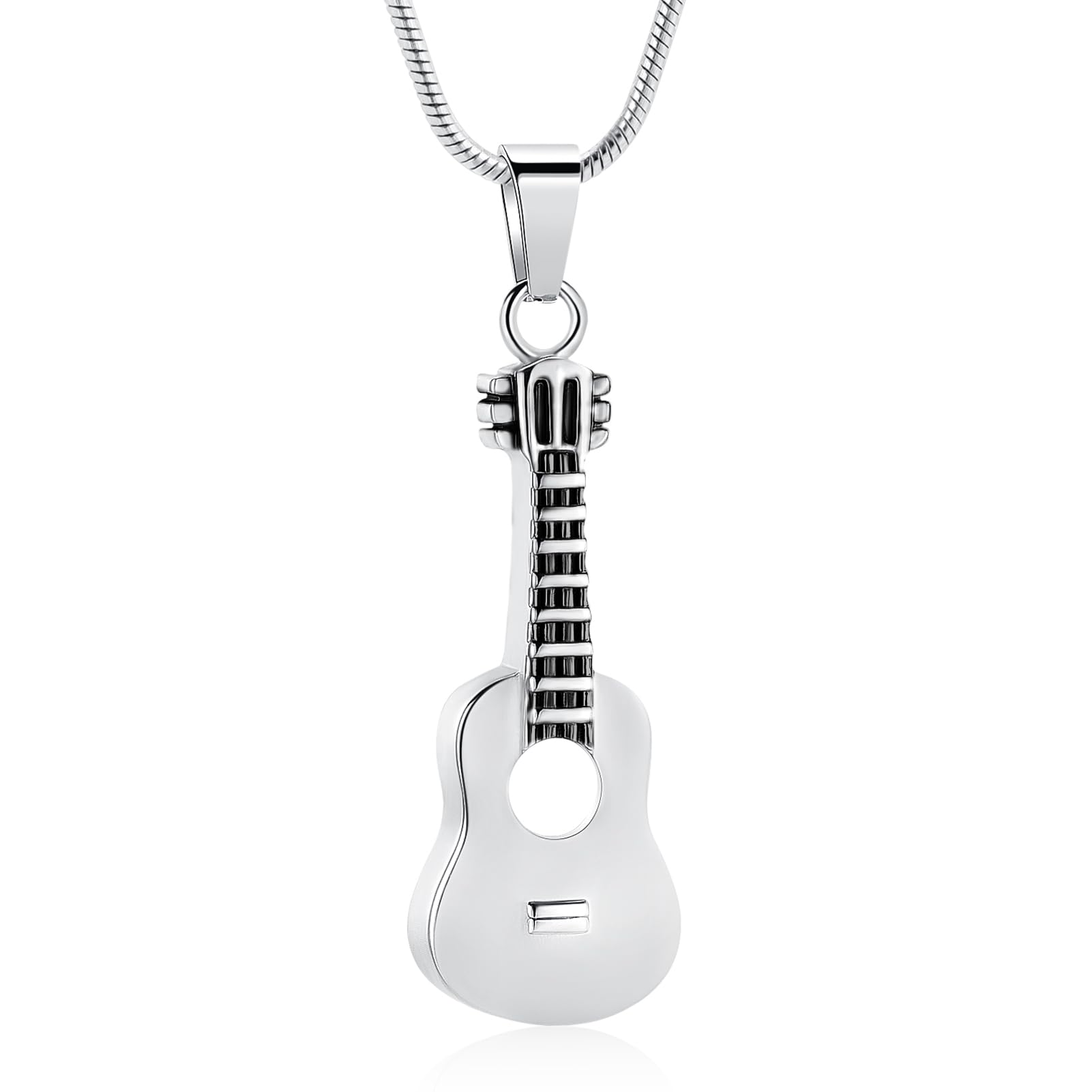 Oinsi Guitar Urn Necklace for Ashes Cremation Pendants Jewelry Ashes Holder Memorial Urn Necklace Cremation Jewelry for Human with Filling Kits