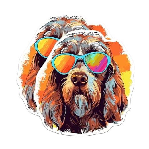 (2 Pack) Spinone Italiano Dog Stickers - Spinone Italiano with Sunglasses - Choose FromOver 100 Dog Breeds - 5 Inches On Longest Side - Premium Vinyl - Made in USA - BMCS0404