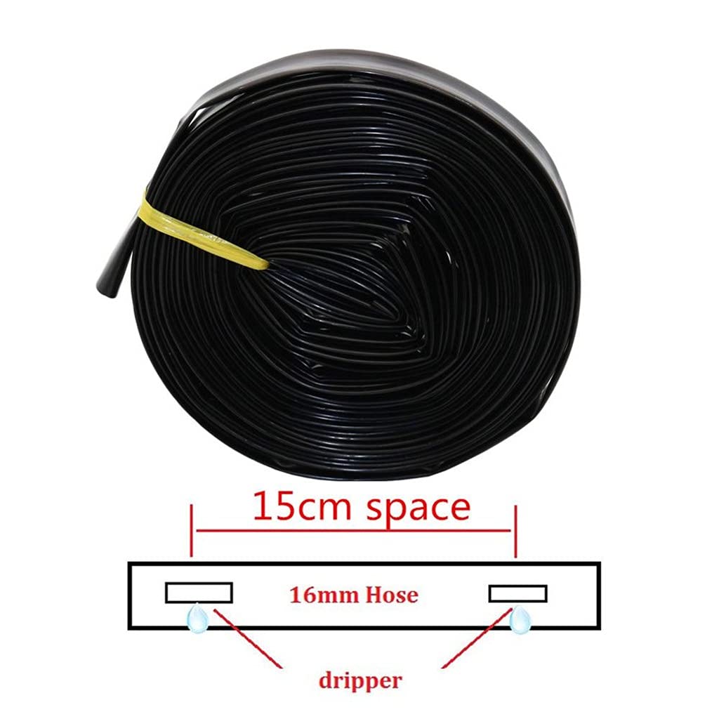 Cinta de riego por Goteo para Agricultura Sistema de riego de Invernadero Cinta de Goteo de 16 mm 10/15/20/30 cm Manguera de remojo Espacial (Color : 15cm Space, Size : 20m)