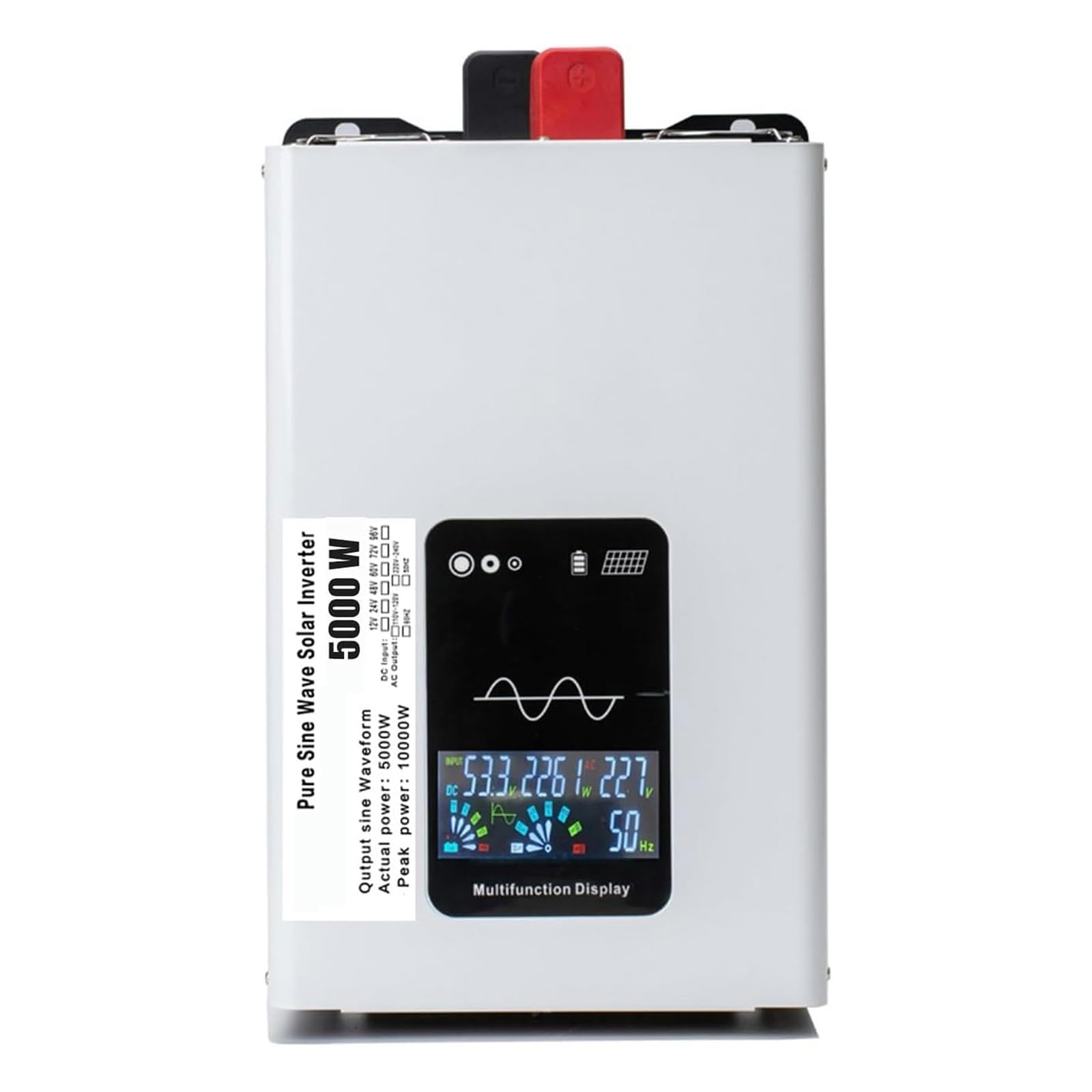 Inverter Solare Ad Alta Potenza Onda Sinusoidale Pura Convertitore Inverter | Convertitore Dc-Ac Con Display Lcd, Onda Sinusoidale Pura E Funzione Collegamento In Parallelo Per Casa, Camper, Camion(48V)