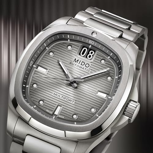 Image of MIDO Multifort TV Big Date - Swiss Automatic Watch for Men - 40mm Case with Transparent Caseback