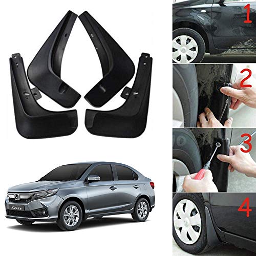Image of Oshotto (O.E.M Fitting Cup Type) Mud Flap /Splash Guard Compatible with Honda Honda Amaze 2018,2019,2020,2023 (T-II) (Set of 4)