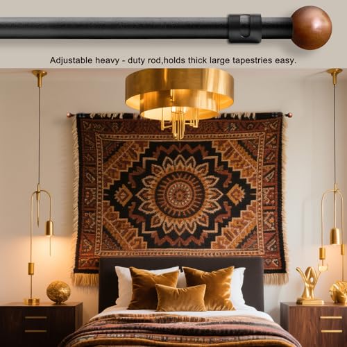 Image of Quilt Hanging Rod 32-76 inch Heavy Duty Telescopic Wall Tapestry Hanger Pole