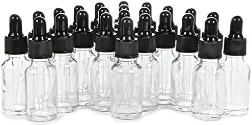 Vivaplex, 24, Clear, 15 ml (1/2 oz) Glass Bottles, with Glass Eye Droppers