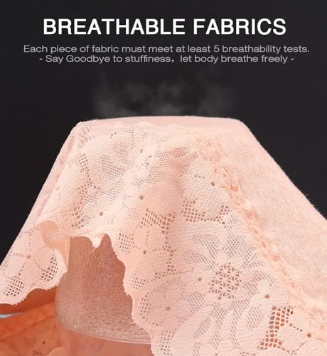 Image of NICSY Womens Underwear Cotton Bikini Panties Lace Soft Hipster Panty Ladies Stretch Full Girls Briefs (Multicolor)