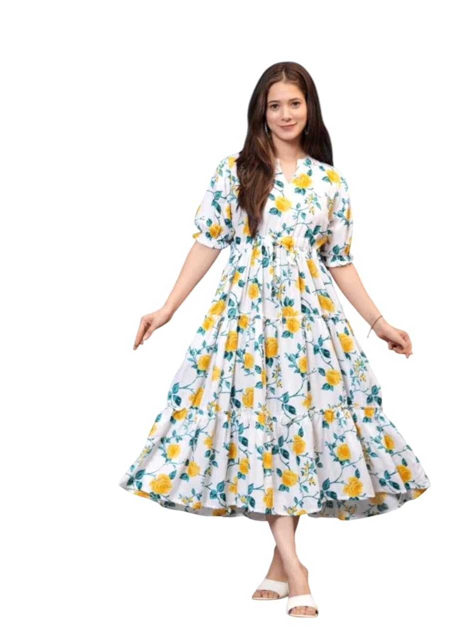 khejal Floral Cotton Feeding Kurti for Women | Maternity Gown with Hidden Zips | Stylish & Comfortable Nursing Wear for Pregnancy and Postpartum-picture-19
