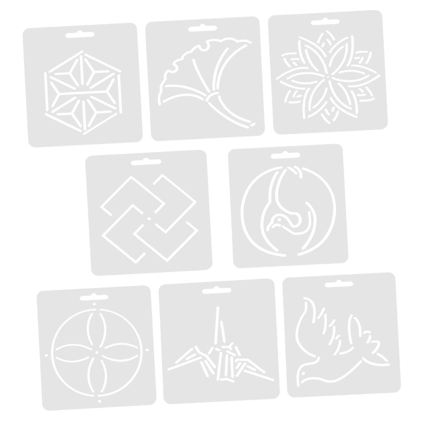 Righello Multifunzione in Acrilico per Ricamo, Set 8 Pezzi | Template per Cucito Fai-da-te, Strumenti per Patchwork e Quilting, Formato Pratico per Lavorazioni Multiple
