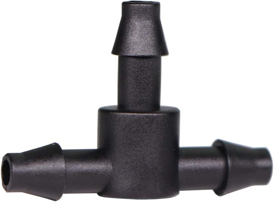 1/4" Hose Dripper Water Tee Connector Plastic Barbed 4/7mm Pipe Tubing Watering Coupling Joint Garden Micro Drip Irrigation Tool (300 PCS)