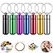 Patelai 12 Pcs Portable Keychain Pill Holder Mini Pocket Pill Case for Men Women Aluminum Geocache Containers Waterproof Metal Medicine Bottle Organizer for Outdoor Camping Travel(Colorful)