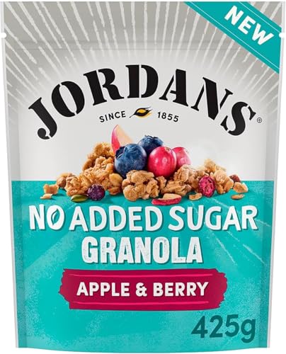 Jordans No Added Sugar Granola - Apple and Berry, Breakfast Cereal, High Fibre, 425 g