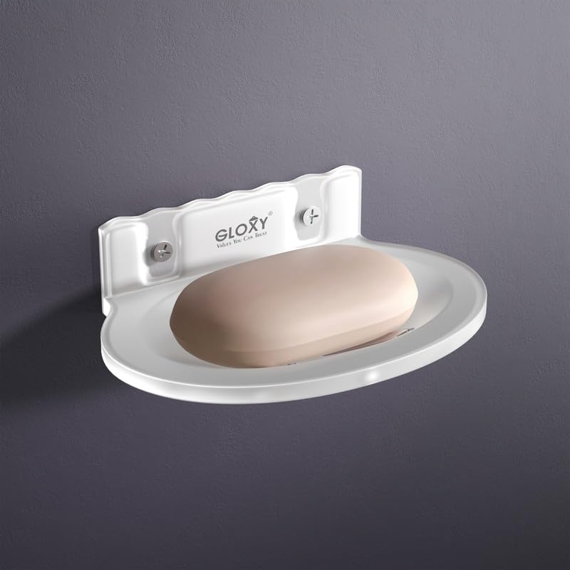 GLOXY Unbreakable Oval Shape Wall Mount Acrylic Single Soap Dish/Soap Holder/Soap Stands for Bathroom & Kitchen/Bathroom Accessories (B0CW5P193G) Amazon Price History, Amazon Price Tracker
