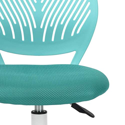 Greenforest Office Task Desk Chair Adjustable Mid Back Home Children Study Chair, Turquoise #TOP4