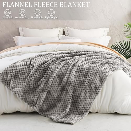 Image of Exclusivo Mezcla 3D Fleece Twin Size Blanket for Bed, Tie-dye Grey | Extra Soft Fuzzy Plush Lightweight Bed Blankets, Cozy Fluffy Decorative Blankets for All Seasons, 90x66 Inches
