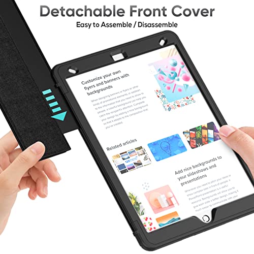 Seymac Ipad 9Th/8Th/7Th Generation Case, Ipad 10.2 Case, Durable Sturdy Heavy Duty Shockproof Protection Folio Stand Case With Smart Cover Auto Sleep/Wake For Ipad 10.2 Inch, Black #TOP5