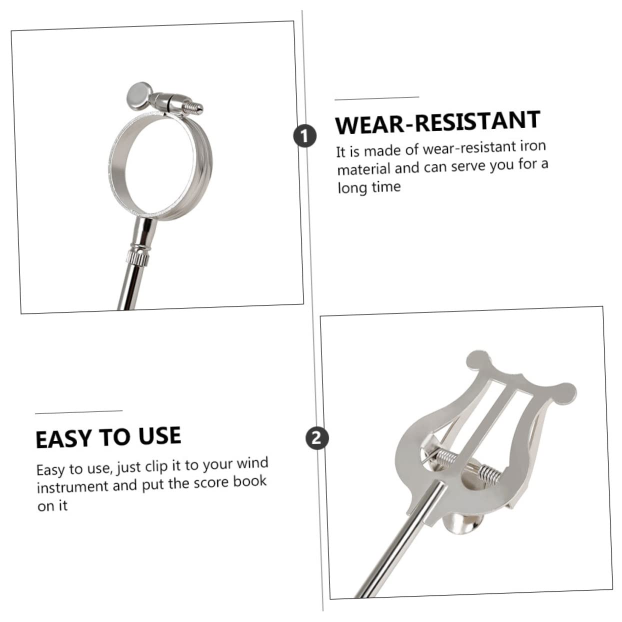 Leggio Lira Per Spartiti - Supporto Regolabile Per Clarinetto, Sax E Flauto - Foto 7