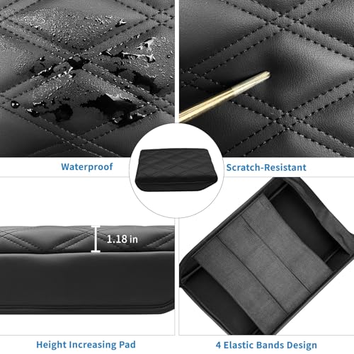 Center Console Armrest Cover Compatible with Ford Bronco 2021 2022 2023 2024 2025 2/4-Door, Armrest Lid Leather Protector Interior Accessories, Black - Image 5