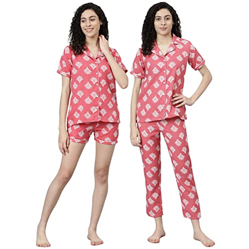 Image of NAINVISH Women's Cotton Printed Night Suit Pack of 3 (NW307 SPS)