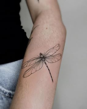 Tattoo Tech, Long Lasting Temporary Tattoos, Last 1-2 Weeks, Waterproof, Semi Permanent Tattoo, Realistic look, No Adhesive, No reflection Dragonfly