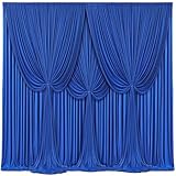 4 Panels Royal Blue Backdrop Curtains for Wedding Party Wrinkle Free Backdrops Curtain Drapes Fabric Decorations Photo Back Drop Cloth for Baby Shower Photography Stage Reception 20ft(W) x 12ft(H)