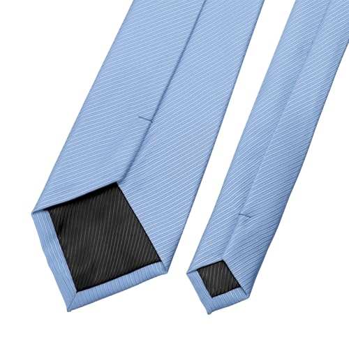 Image of KOOELLE Men's Ties Solid Pure Color Plain Formal Light Blue Ties For Men