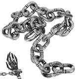 MAGICLULU 1M Halloween Costume Party Plastic Prison Chain Long Fake Rusty Chain Link Prop for Halloween Party Cosplay Accessory