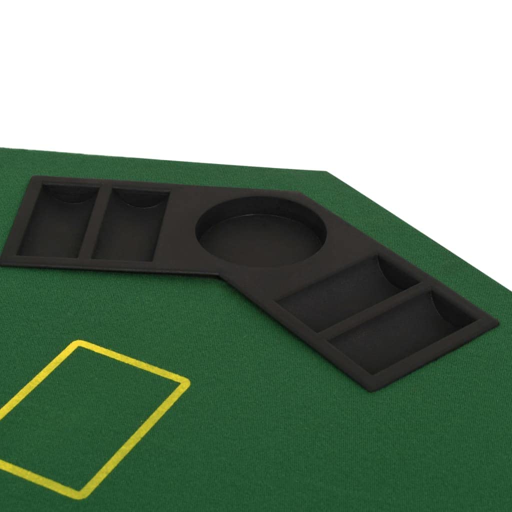 vidaXL Table de Poker Plegable 8 Jugadores 2 Plis Octogonal Verde