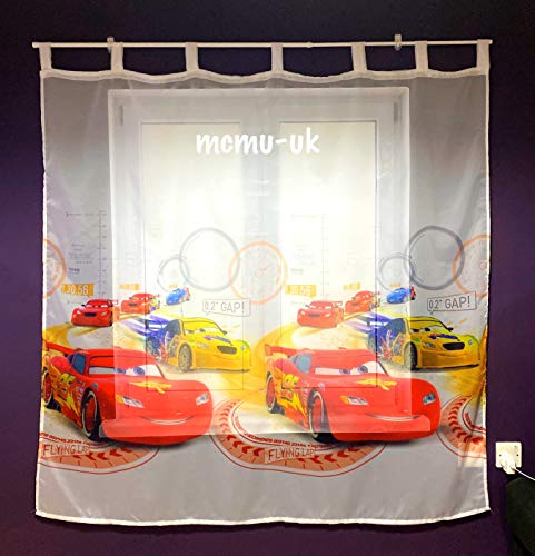 Disney Tab Top Rideau en voile Cars- Largeur 150 cm pendantes X 157 cm