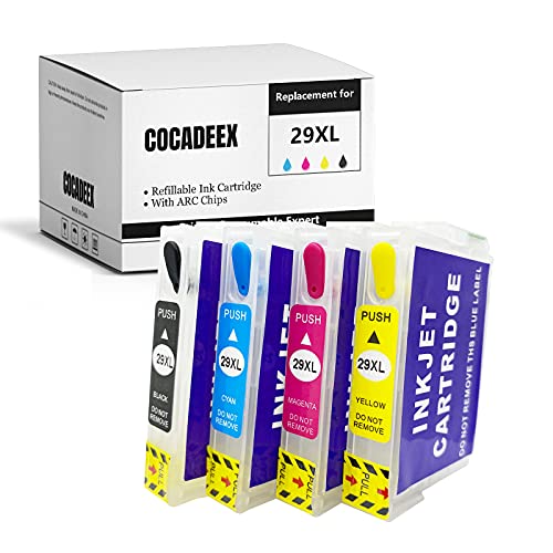COCADEEX Cartucho de Tinta Recargable vacío para Tinta 29XL, para XP 235 XP 245 XP 247 XP 255 XP 332 XP 335 XP 342 XP 345 XP 355 XP 352 XP 430 XP 432 XP 435 XP 442 XP 445 XP 452 Impresora