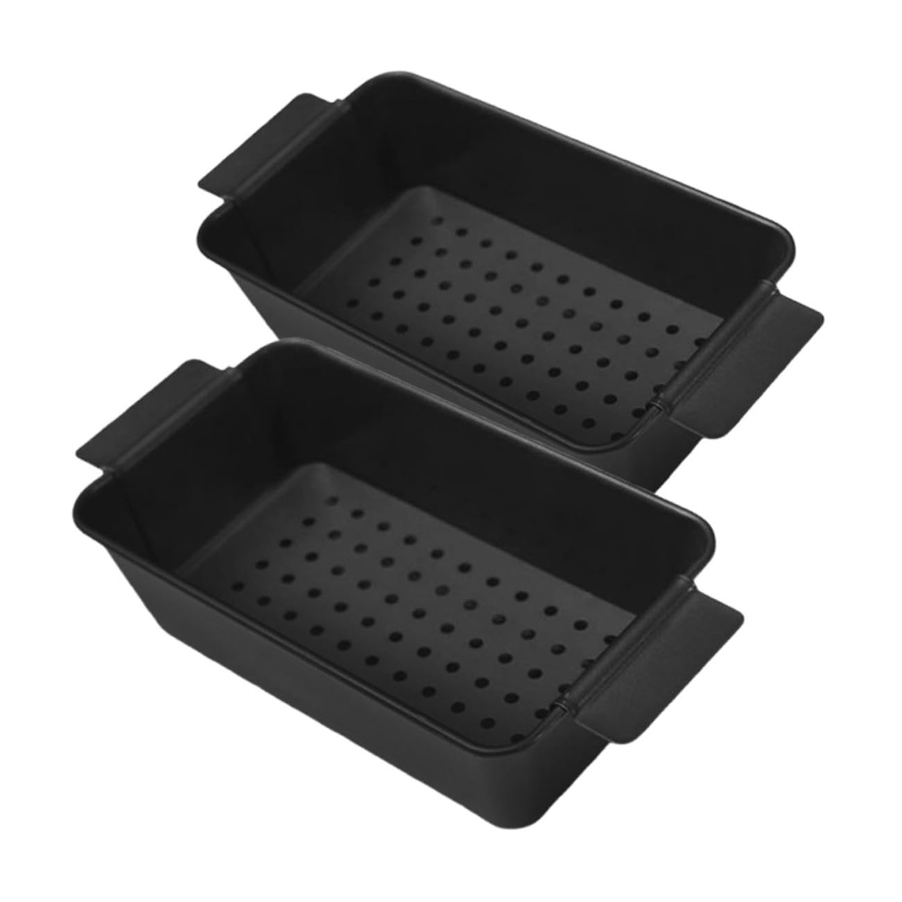 Molde para Pan Tostado Antiadherente Negro de Acero al Carbono, 2 Piezas | Hornear Pan y Asados, con Tapa, Desprende Fácil, Recoge Grasa, Uso Doméstico