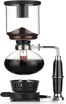 KEuLen Cafetera Sifón, Sifón Cafetera, Cafetera de sifón de Vidrio al vacío de Estilo japonés con Capacidad for 3 a 5 Tazas, cafetera de sifón de sobremesa for café o té.