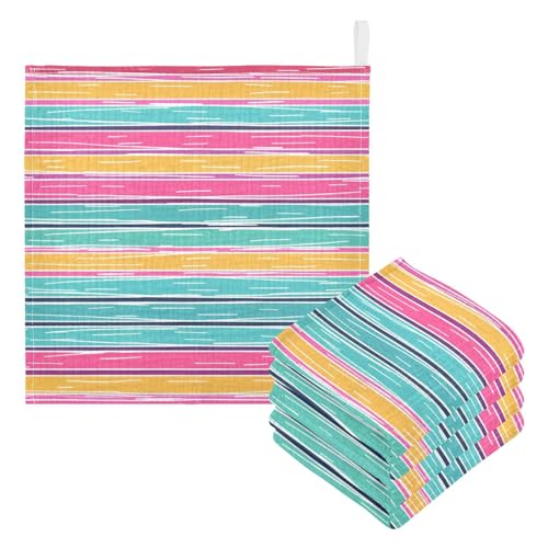 Nander 5Pack Baby Muslin Washcloths,Colorful Stripes Soft Face Cloths for Newborn, Absorbent Bath Wash Cloths, Wipes, Burp Rag,Toddlers Essentials Stuff, Baby Registry as Shower