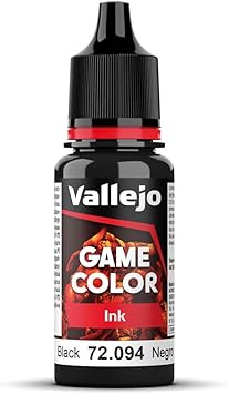 Vallejo - Game Color Ink | Black 18 ml. 0.60 fl.oz. | Generate Shading and Wash Effects | Satin Finish