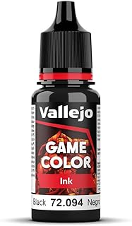 Vallejo - Game Color Ink | Black 18 ml. (0.60 fl.oz.) | Generate Shading and Wash Effects | Satin Finish