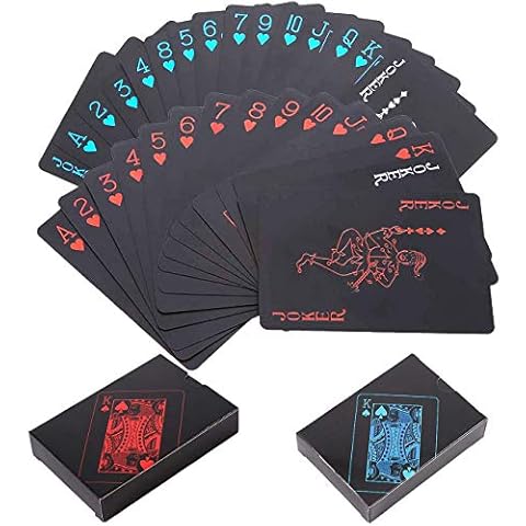 BETOY Poker Playing Cards 2 Pack 54 Pieces Waterproof PVC Multipack Poker Playing Cards Set Classic Magic Tricks Tool for Party and Game Cover