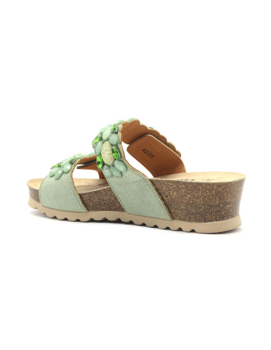 Melluso Walk 018181, Ciabatte Moda da Donna con Doppia Fascia Regolabile a Strappo ed Applicazioni di Pietre Gioiello