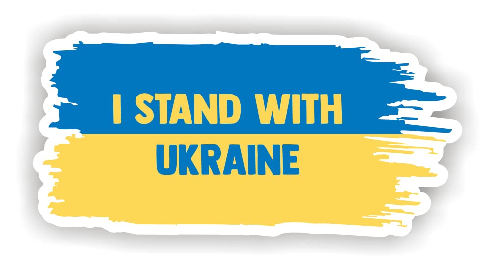 EppoBrand2PCS Stand with Ukraine Flag Support Stickers for Car Bumper Laptop Window