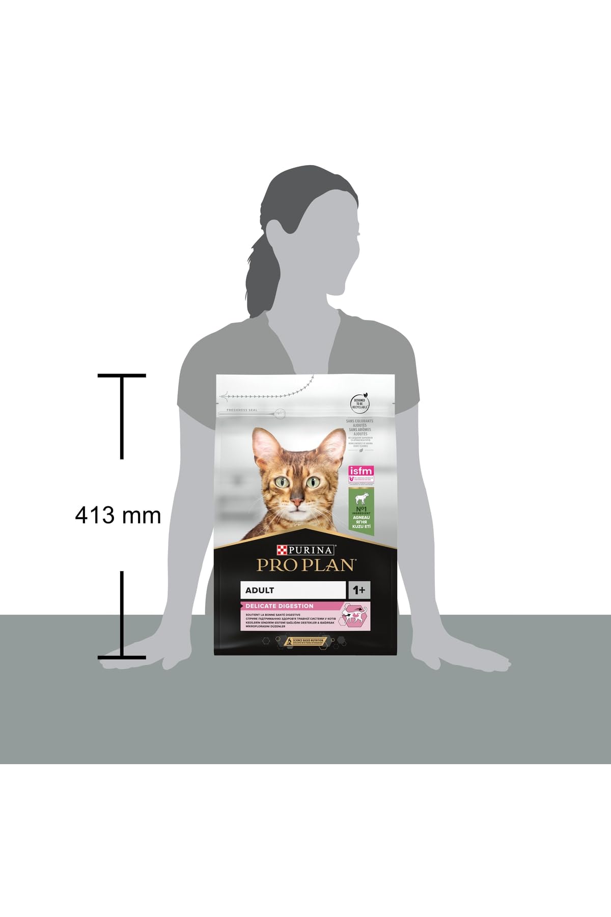 PURINA PRO PLAN | Adult 1+ Delikatne trawienie | Bogata w jagnięcinę | Karma | Kot | Torba 3 kg