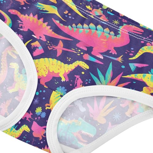 Wusikd Dinosaur Bright Girls' Underwear Cotton Girls Briefs Soft Toddler Underwear 2T4