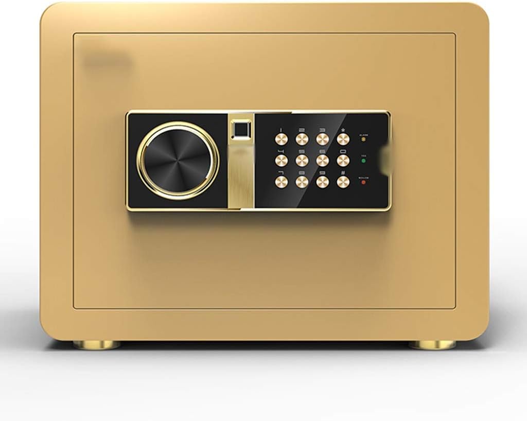 All-steel Anti-theft Safe, Password Fingerprint Safe，Electronic Fingerprint Fire Lock Fireproof Digital Home Combination Box(Tyrant gold)