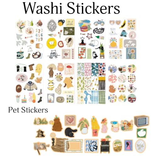 Image of The AutoStory Vintage Scrapbook Album Kit - A6 Junk Journal Notebook with Aesthetic Stickers, Collage Paper Pack & Washi Tape - DIY Journaling Supplies Gift for Teens & Girls (Scintilla, Yellow)