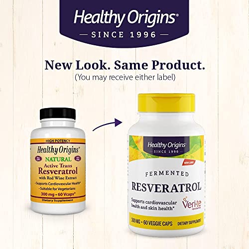 Resveratrol 300mg Extrato de Vinho 60Vcaps - Healthy Origins