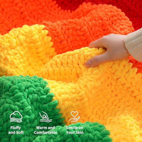 Image of 2 Pack Chunky Chenille Yarn for Crocheting and Knitting Beginners,Thick Bulky Plush Fluffy Velvet Soft Baby Blanket Crochet Chenille Yarn for Crocheting Blankets /Amigurumi /DIY Crafts(Black White Grey