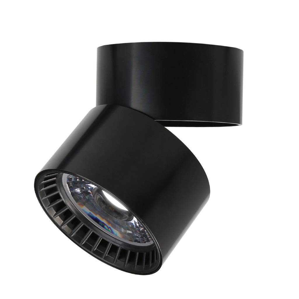 HynJGih Surface Mounted Spotlights Led Downlight Ceiling Small Track Light Living Room Home Ceiling Type Wall Cob Ceiling Light(3w Black,Warm Light)
