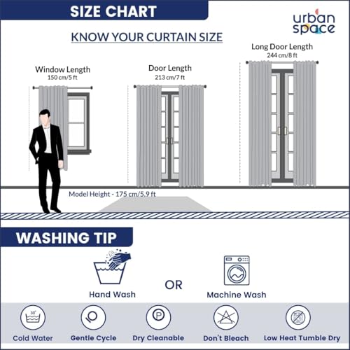 Image of Urban Space Boho Decorative Curtain for Window, 100% Cotton Curtain 5 Feet Long, 60-65% Room Darkening with Tieback and Eyelets, 1 piece Curtain for Home Decor (Polaris, Window - 5 Feet)
