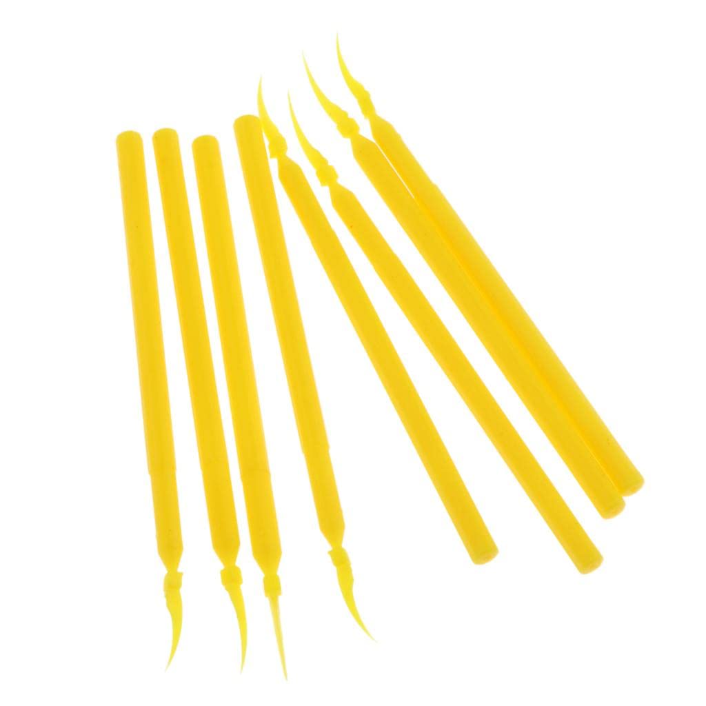 100X Dental Supply Long Handle Poly Plastic Wedges Interdental Yellow S-image-31