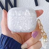 FINON for airpods pro2 用 ケース airpods pro 第2世代 用 ケース かわいい 可愛い カラビナ ストラップ キラキラ おしゃれ (ホワイト)