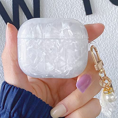 FINON for AirPods Pro 3 �p �P�[�X AirPods Pro ��3���� �p �P�[�X ���� �J���r�i �X�g���b�v �L���L�� ������� (�z���C�g)