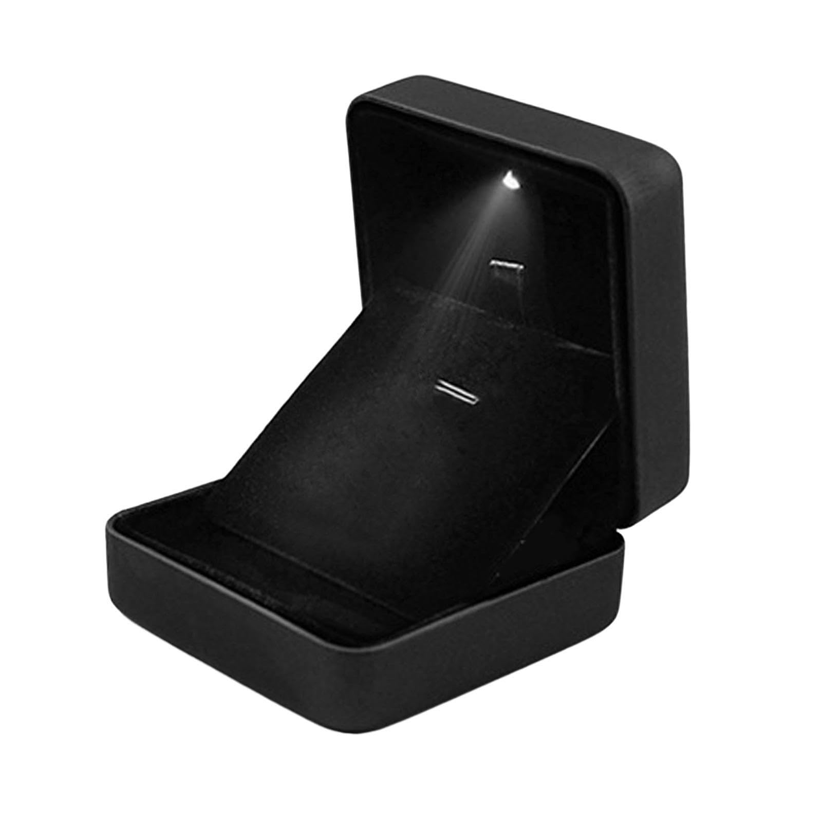 TWISAXC Led Light Jewelry Storage Box Case Unique Necklace Displays Gift Box For Special Occasions Square Led Light Pendant Necklace Gift Weddings Small
