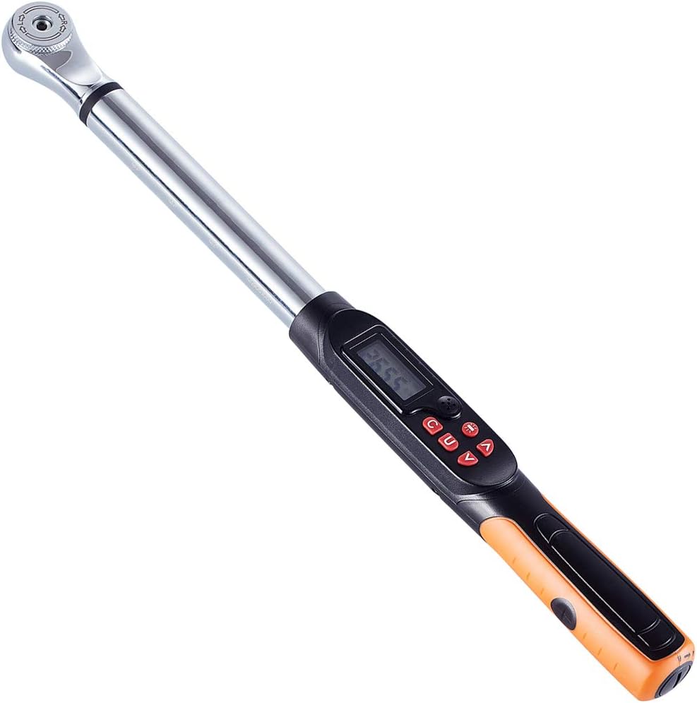 SOLUDE 1/2" Digital Adjustable Torque Wrench with Buzzer and LED Flash Alarm,17~340 Nm,12.53~250.58 ft.-lb Torque Range Portable Precision Torque Measuring Tools